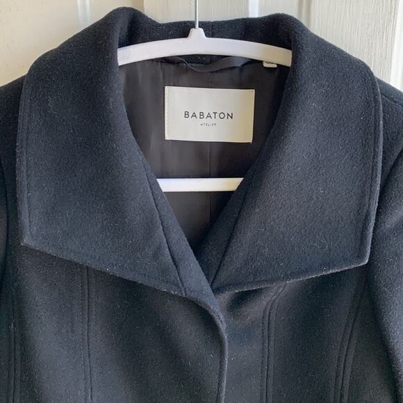 Babaton Aritzia Black Wool Cashmere Cocoon Coat - Picture 3 of 8